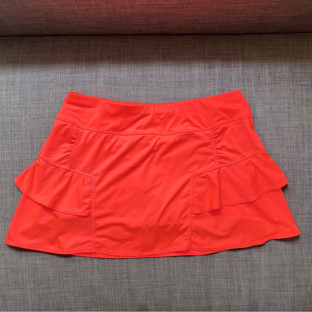 Athleta Orange Mini Skort with Built-in Shorts